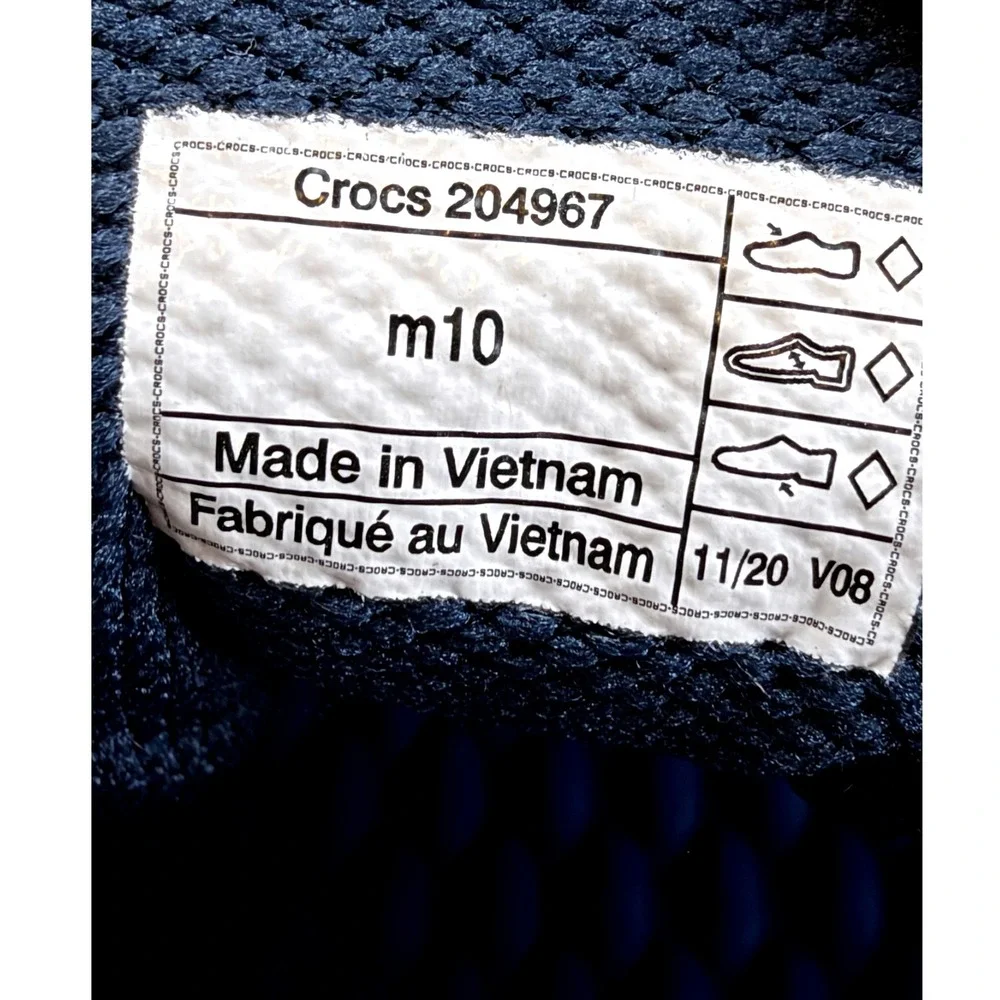 Crocs LiteRide Pacer Mens Size 10 Navy Blue Lace Up Sneakers 204967 Lightweight